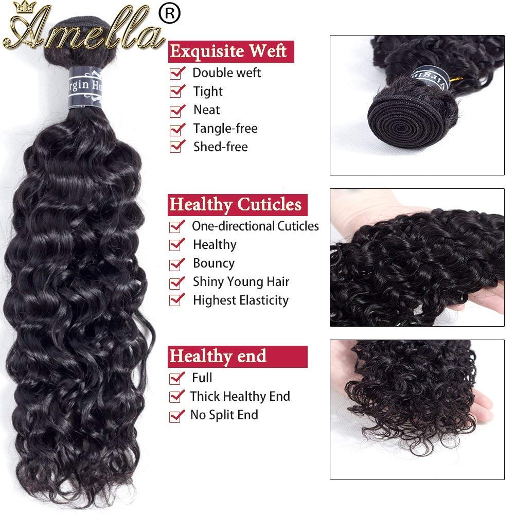 8A Brazilian Curly Human Hair Weave 3 Bundles 14 16 18 Inch Amazon.com : Amella Hair 8A Brazilian Curly Hair 3 Bundles  main image 3