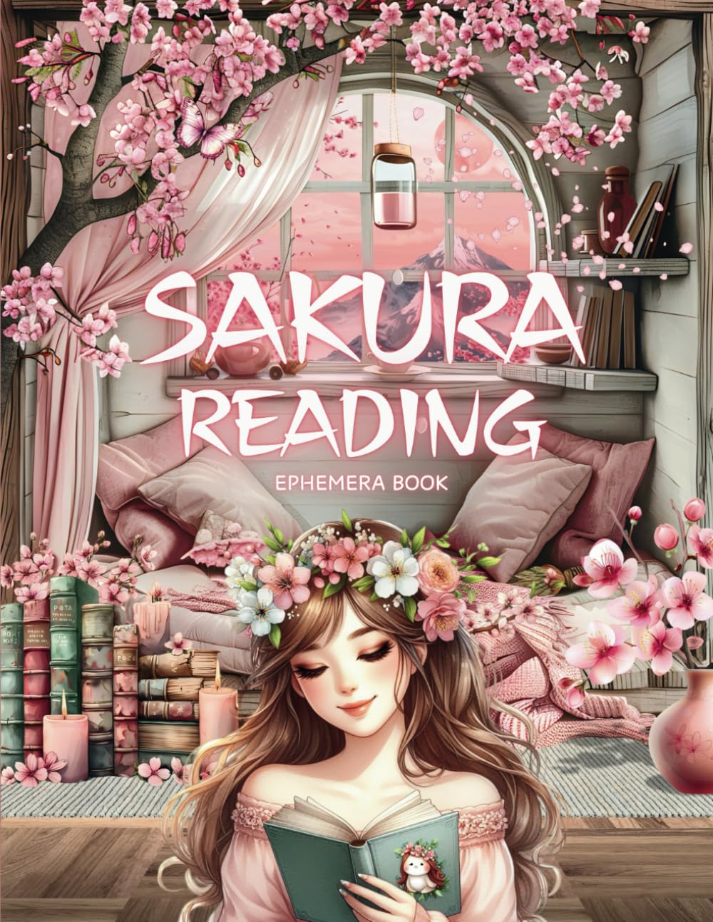 Sakura Reading Cut and Collage Ephemera Book: High-quality Images of Cherry Blossom Reading Pleasure in Spring for Scrapbooking, Journaling, Collage Art, Mixed Media, Papercrafting and more