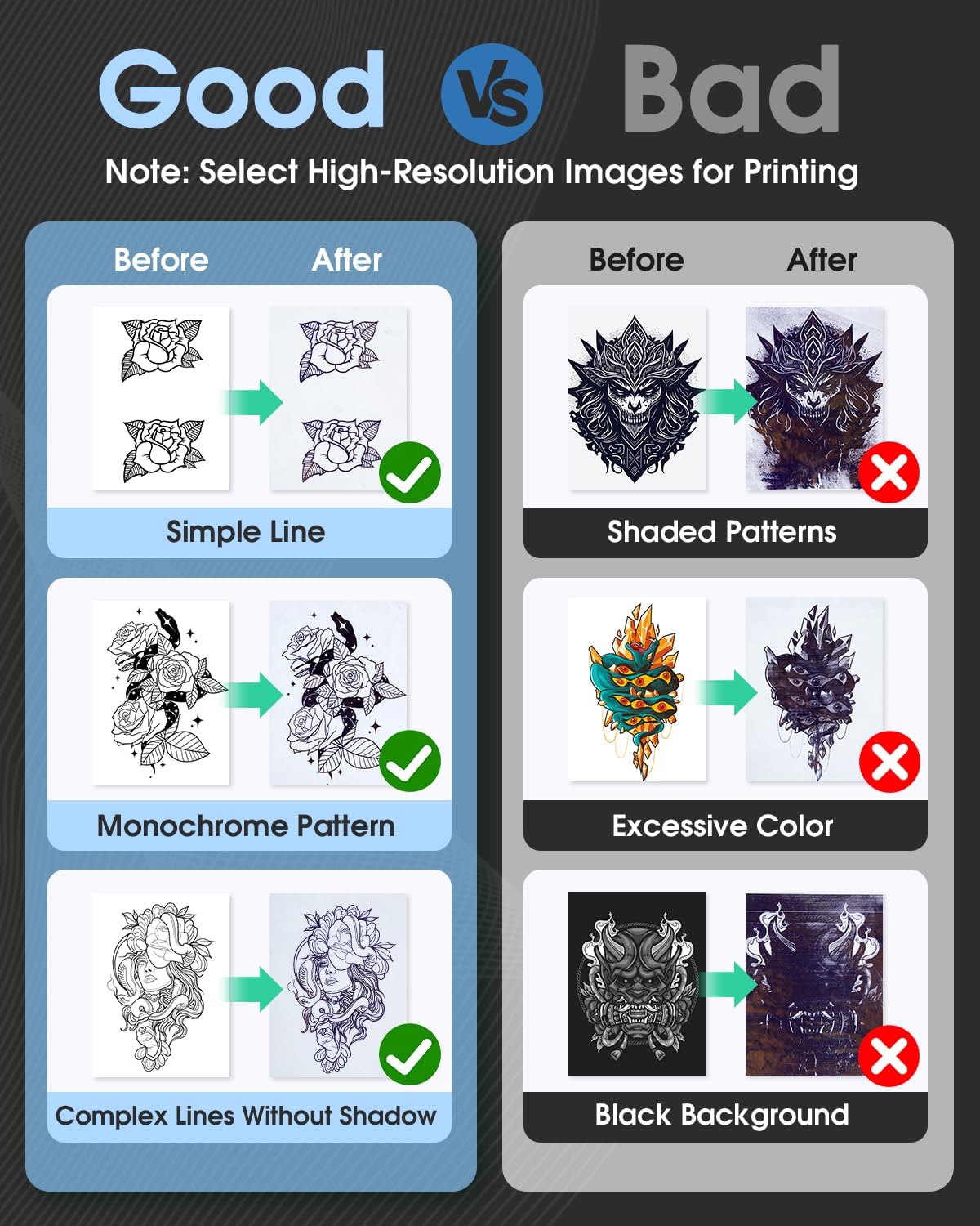 Phomemo Tattoo Stencil Printer, M08F Wireless Thermal Tattoo Printer with 10pcs Transfer Paper, Compatible with Phone/Tablet/PC, Tattoo Supplies for Tattoo Artists & Beginners, Black & Blue