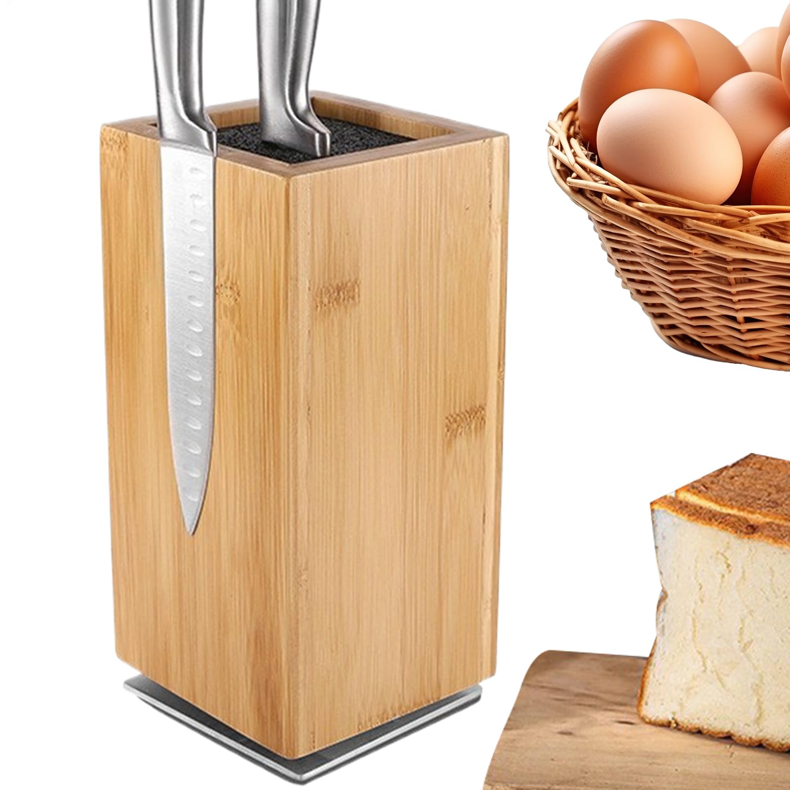 Magnetischer Messerhalter Drehbarer vertikaler Magnet-Holzständer | Holz-Messerorganizer Für Küche für Zuhause, Küchenchefs, Köche, Kochbegeisterte, Restaurant, Foodtruck, Café, Bar,
