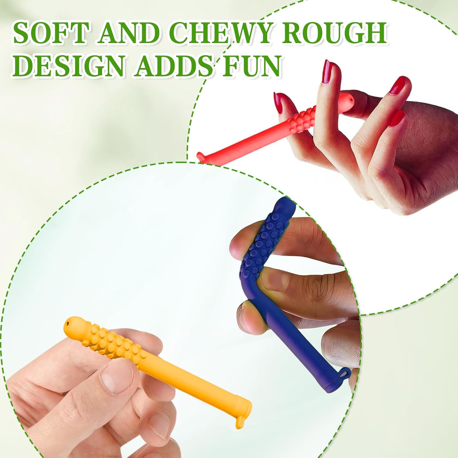 3Pcs Chewable Breathers Sticks with Essential Oils (red yellow blue) - Image 5