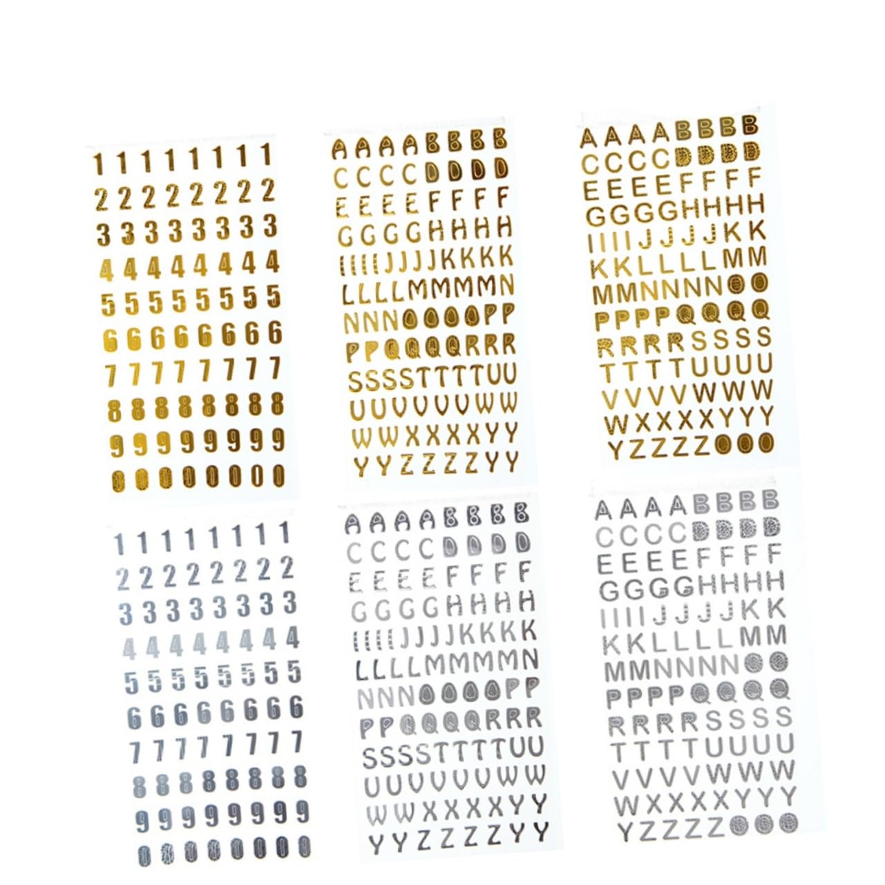 SEWOART 6 Piezas Estampado de Oro Pegatinas Etiqueta engomada del Alfabeto del Brillo Pegatinas de Letras Stickers Personalizados Stickers Infantiles Pegatinas Adhesivas
