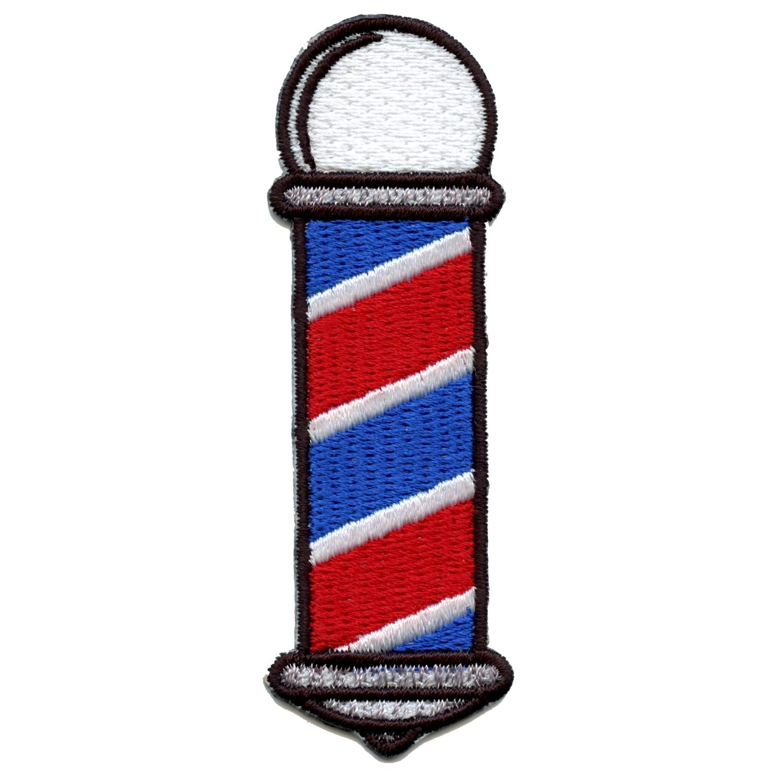 Barber Shop Pole Patch Emoji Embroidered Iron On