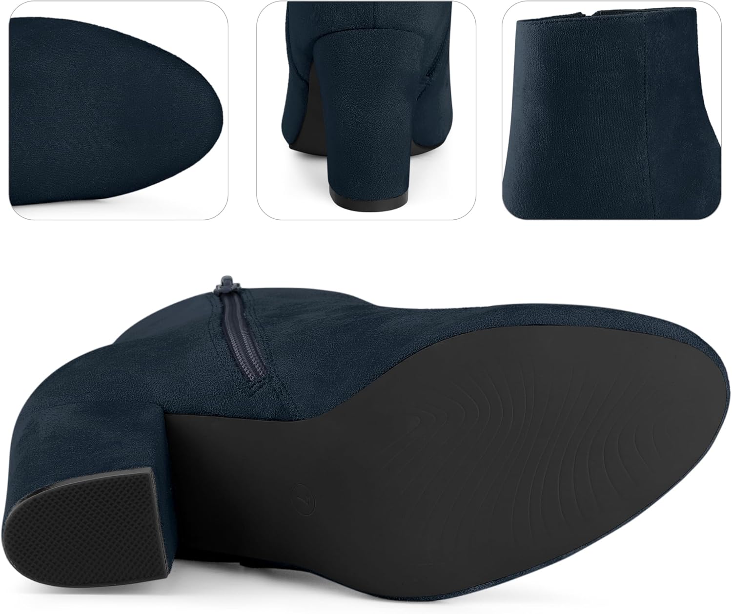 Perphy Round Toe Chunky High Heels Ankle Boots for Women - Image 4