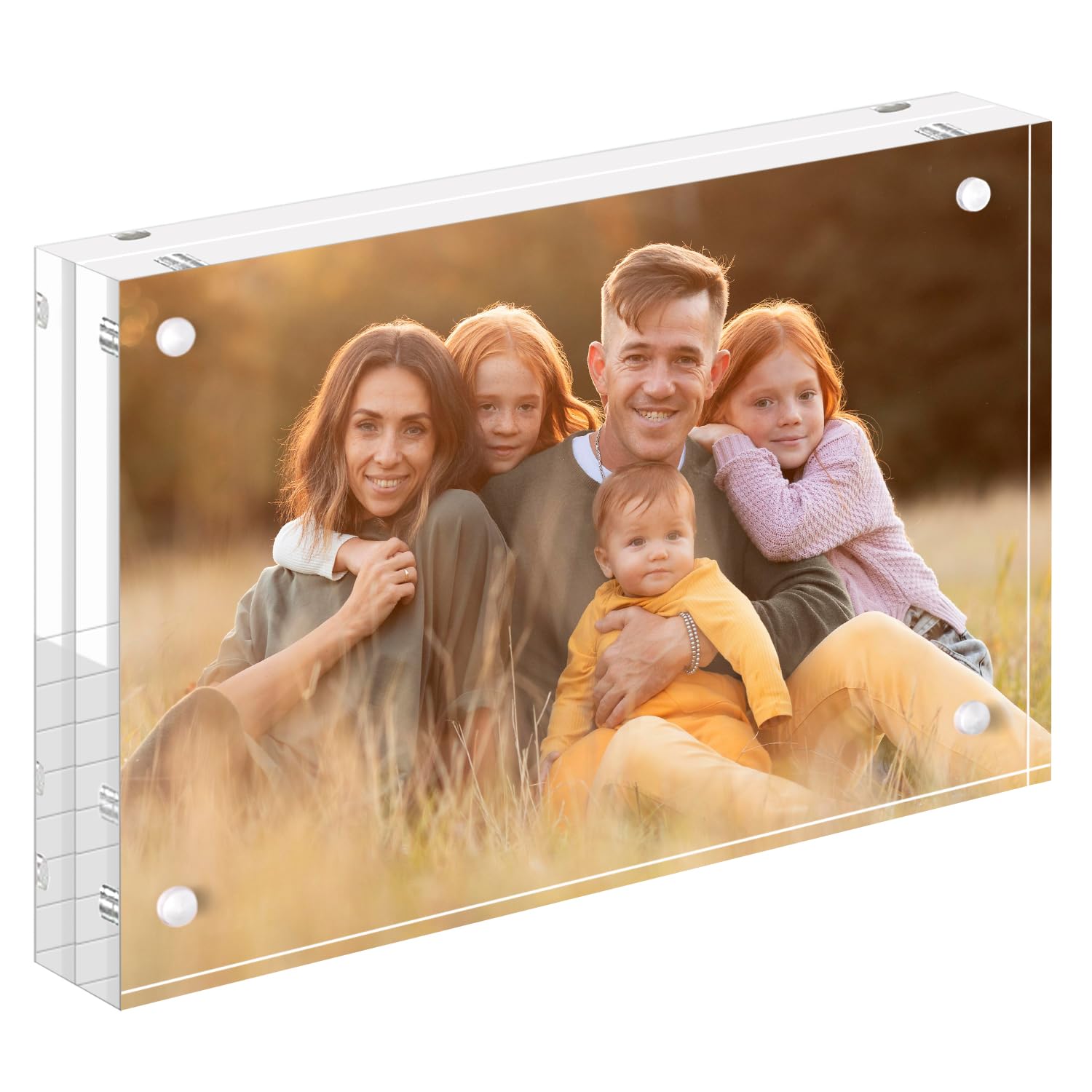 Cadre photo magnétique pour bureau affichage flottant acrylique