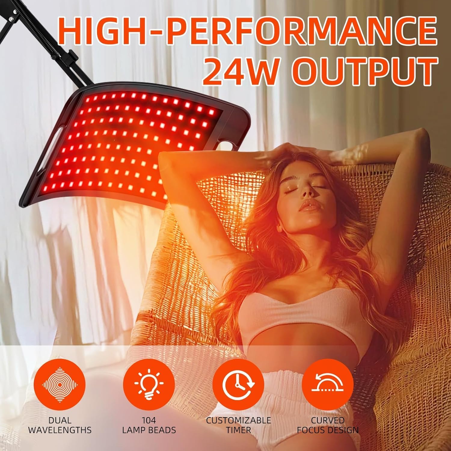 Red Light Therapy for Body, Red Infrared Light Therapy Lamp with Stand Led 660nm Red Light Therapy & 850nm Infrared Light Device for Body - Image 2