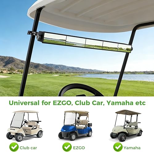 Miniatura 4 de 10L0L Universal Golf Cart 5 Panel Mirror for Yamaha EZGO Club Car, Eliminate Blind Spots Wide Angle Rear View Mirror