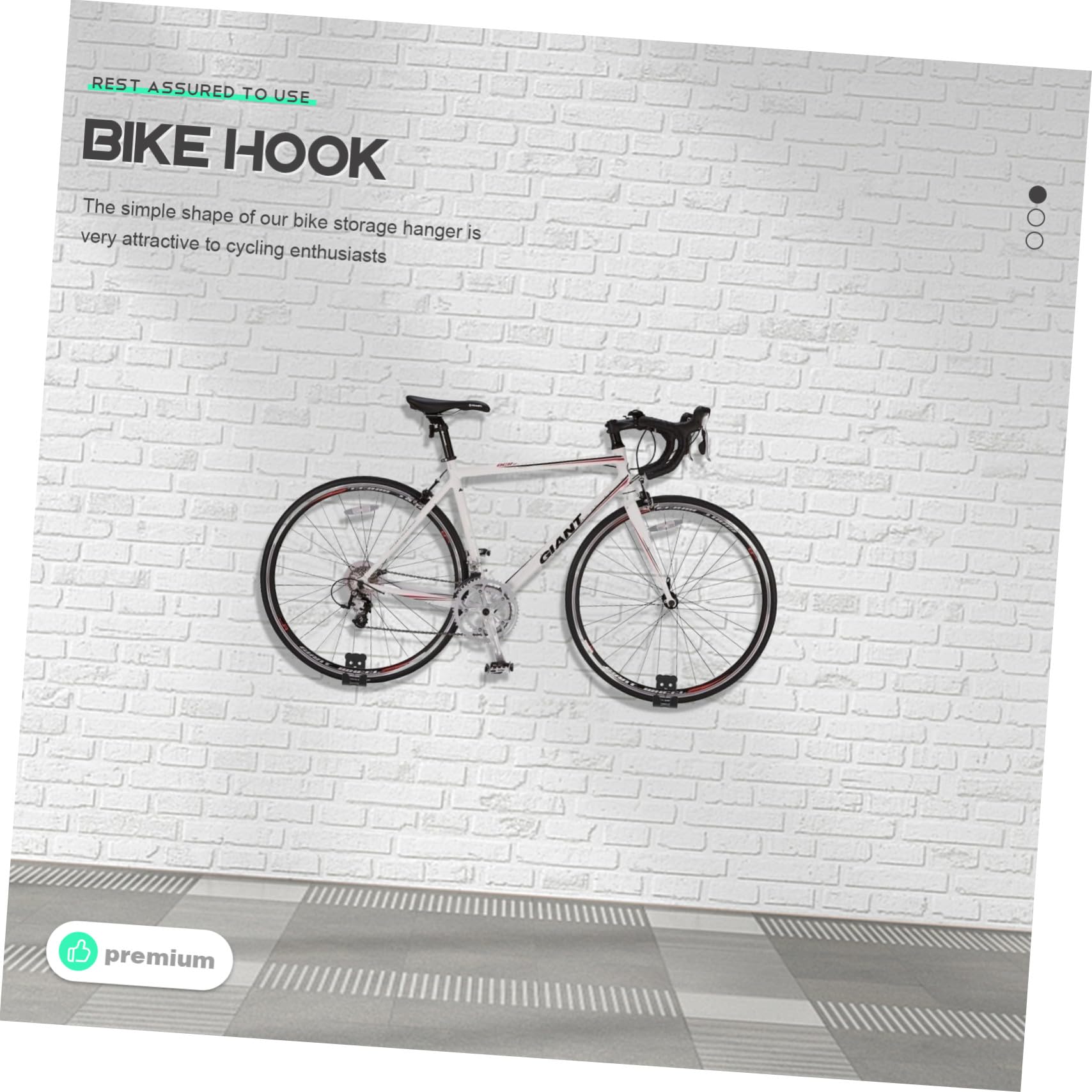 TOYANDONA Heavy Duty Fahrrad Wandhalterung Fahrradaufhängung Haken für Pedale Platzsparend Leichtes Material Geeignet für Garagen und Fahrradlagerung