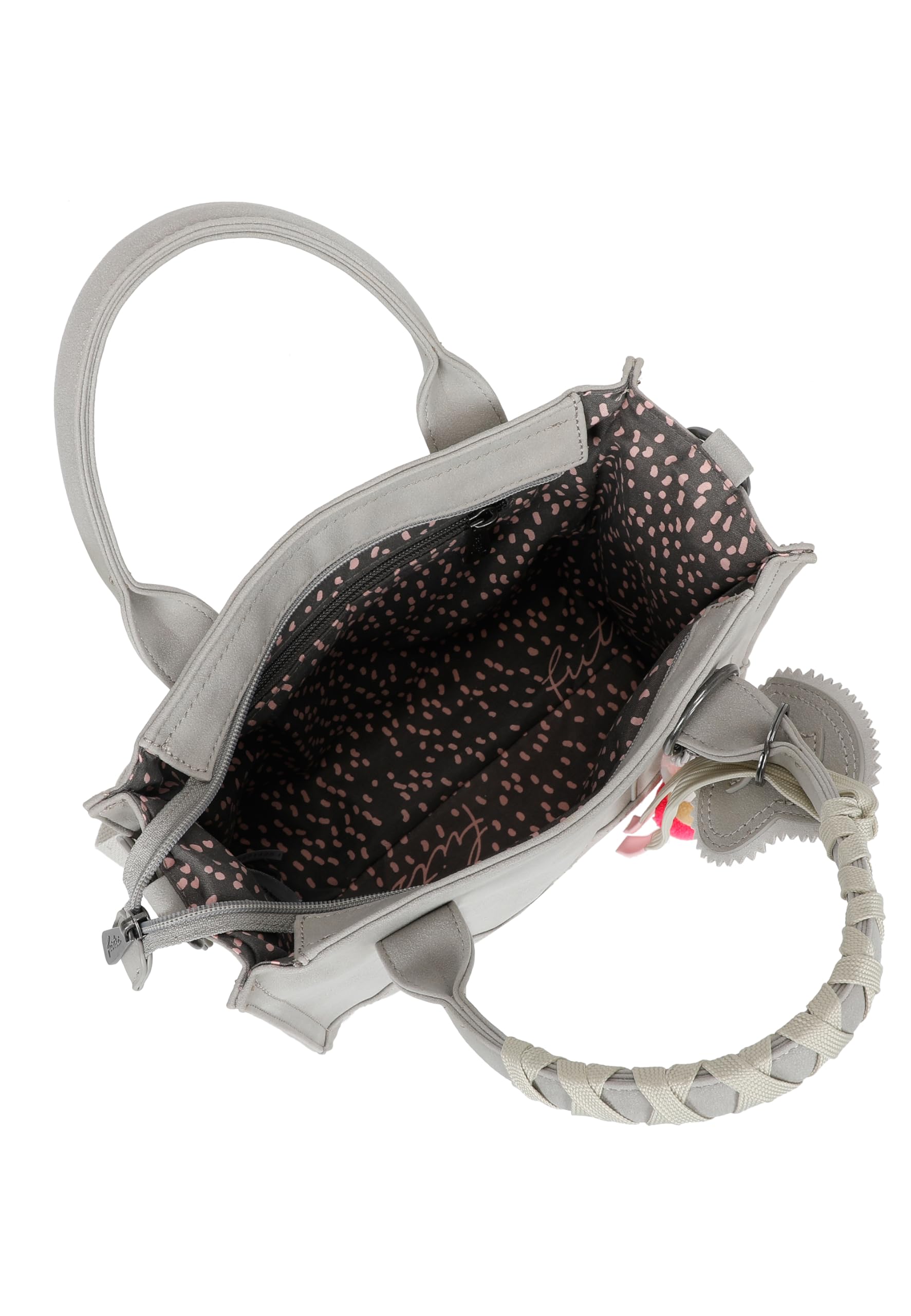 Fritzi Square Limited Wiesn Damen Umhängetasche Crossbody Tasche Lederimitat Reißverschluss Schultergurt Freizeittasche Alltag Reisen Freizeit 21,5 x 25 x 10 cm – Beige, Braun