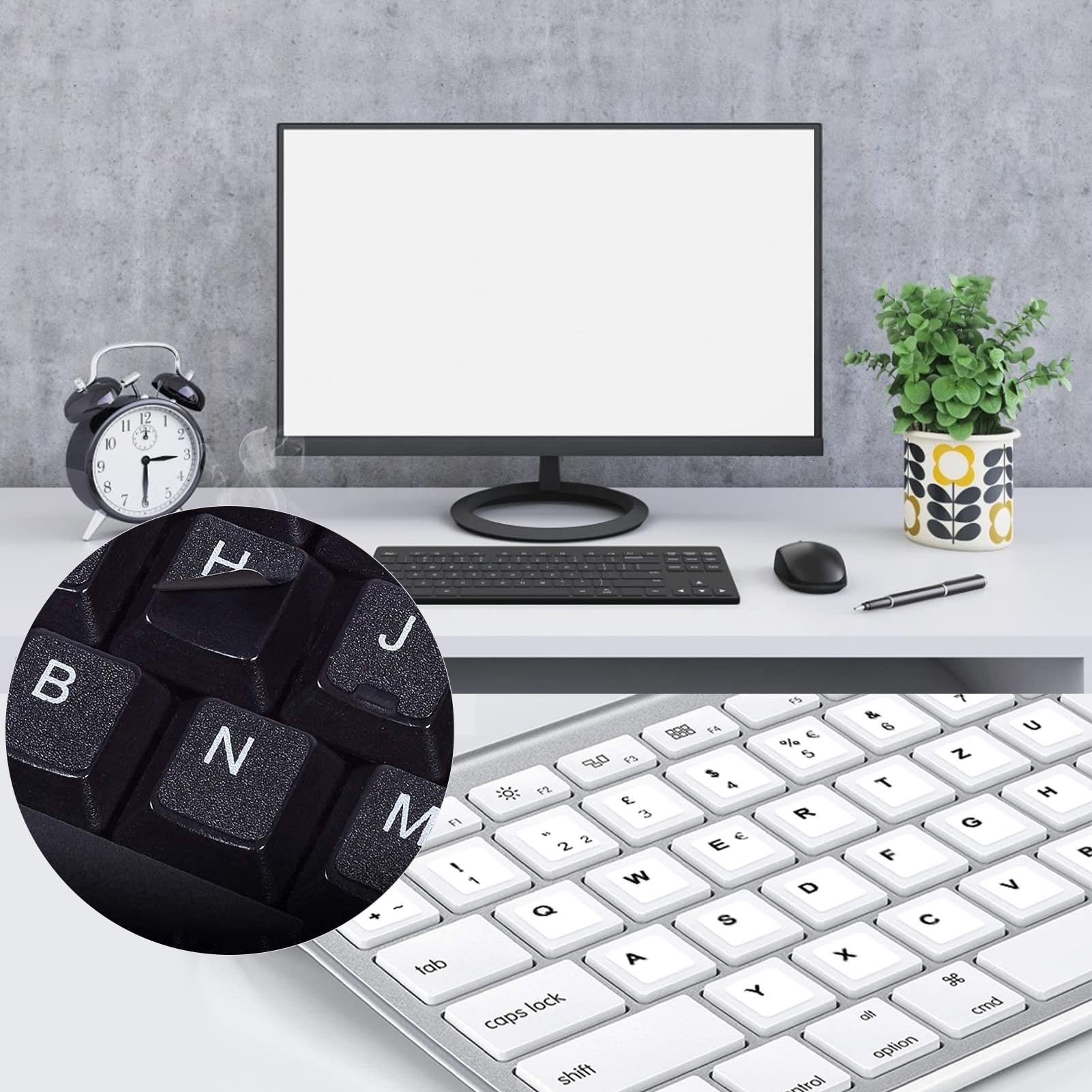 Adesivi Per Tastiera Russa - Set 6 Pezzi (3 Neri, 3 Bianchi) In PVC - Foto 6