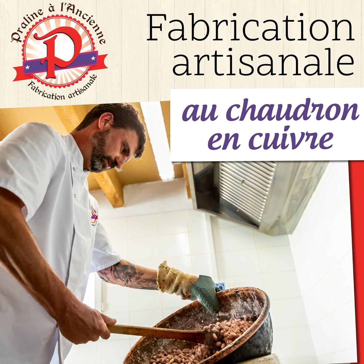 Pralines à l'Ancienne – Caja de regalo de Pralines «L'exotique» – Cochus dulces artesanales – 3 bolsas de regalo – Cacahuetes, Pistachos, Pecan – Fabricado en Francia