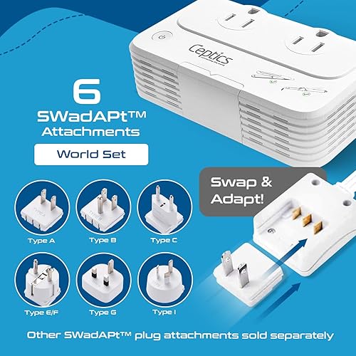 Miniatura 6 de Ceptics Convertidor de voltaje de viaje -200 W Convertir 220 V a 110 V para rizador, alisador, cargadores, enchufe de alimentación del mundo Step