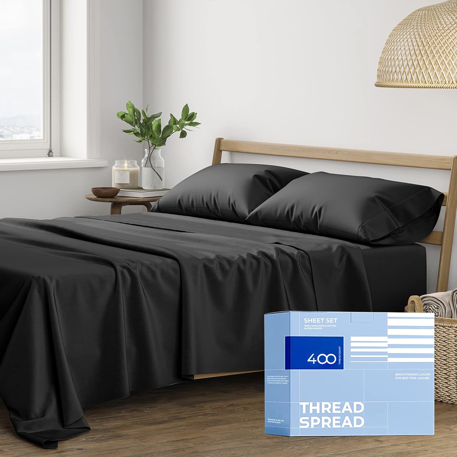 THREAD SPREAD California King Sheet Sets 400 Thread Count