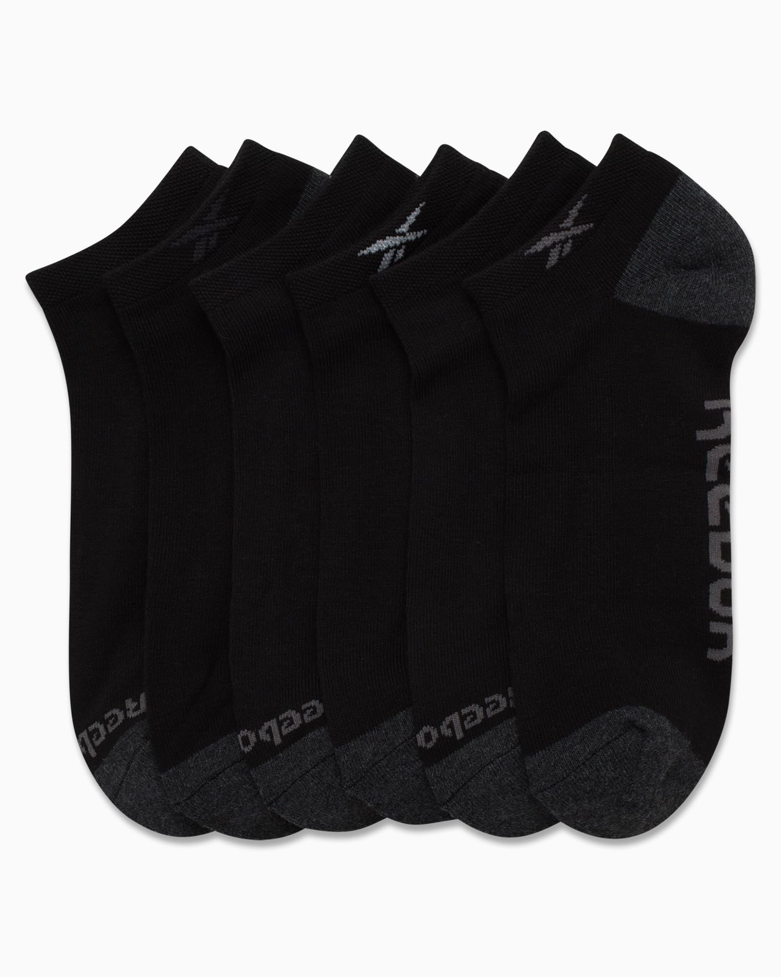 Reebok Calzini da uomo traspiranti senza spettacoli con taglio basso basso (6 pezzi)