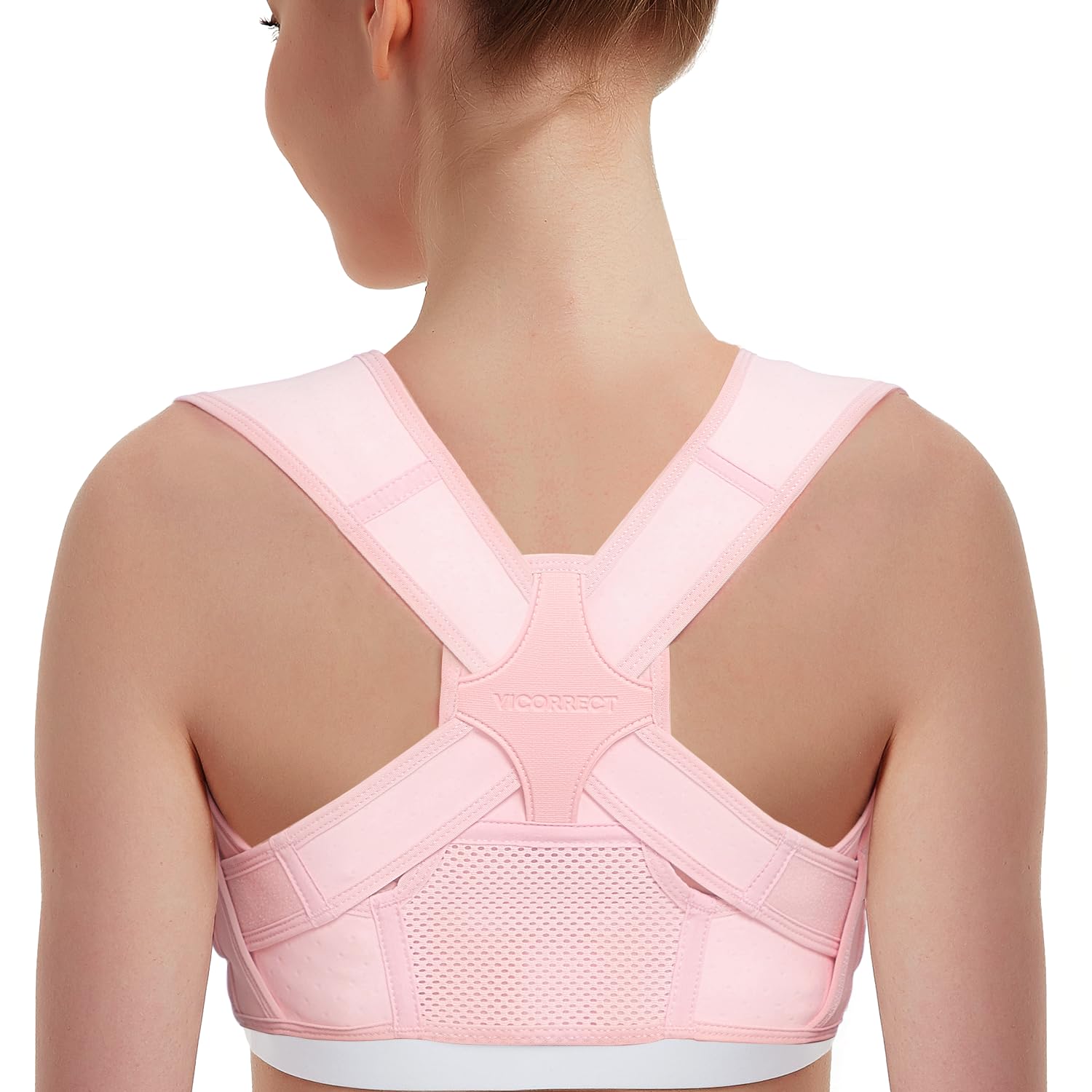 Vicorrect Posture Corrector for Women and Men Adjustable Brace Straps for Upper Back Pain Relief and Shoulder Support