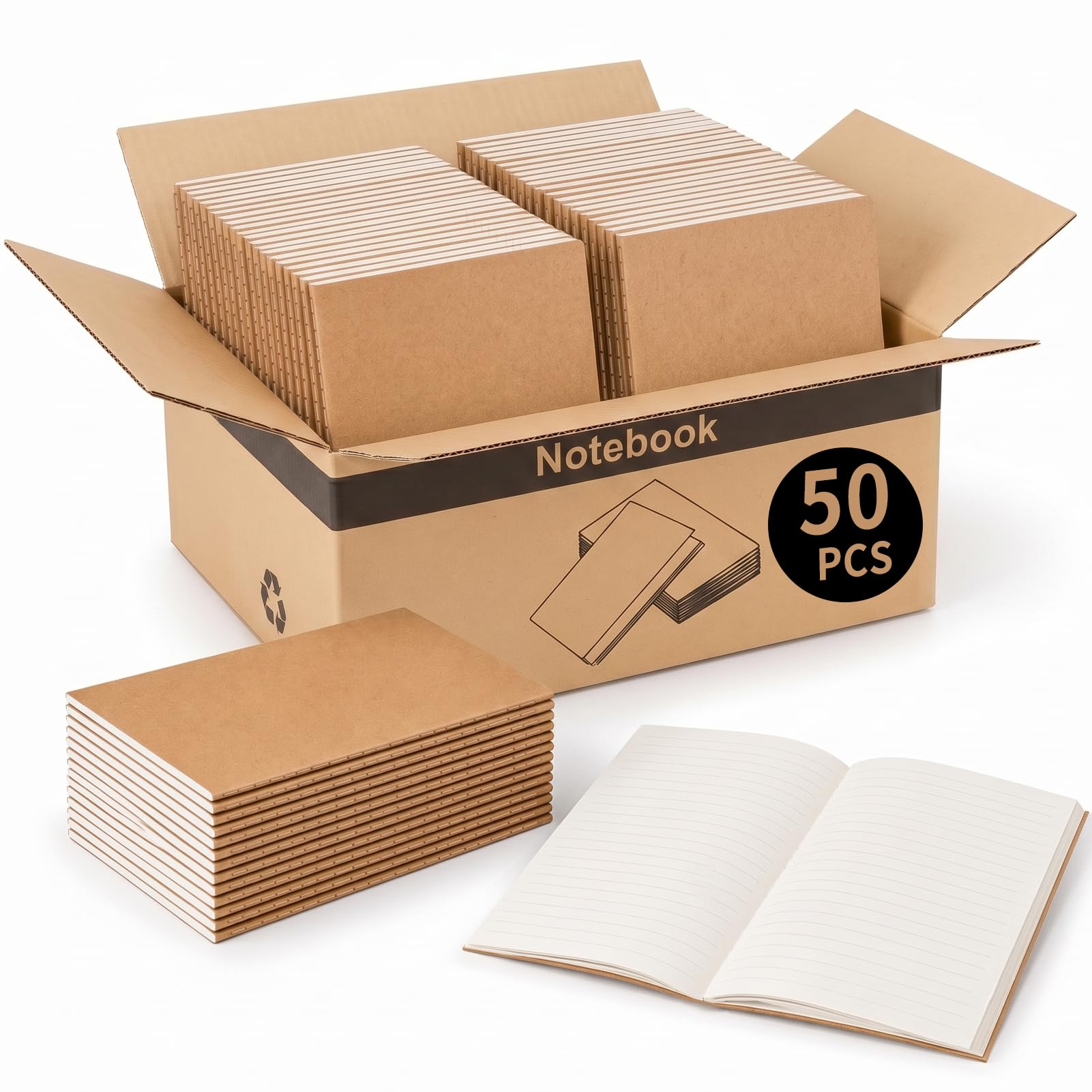 VEESUN Notizbuch A5 Liniert 50er Set Notizheft 30 Blatt Notizblock