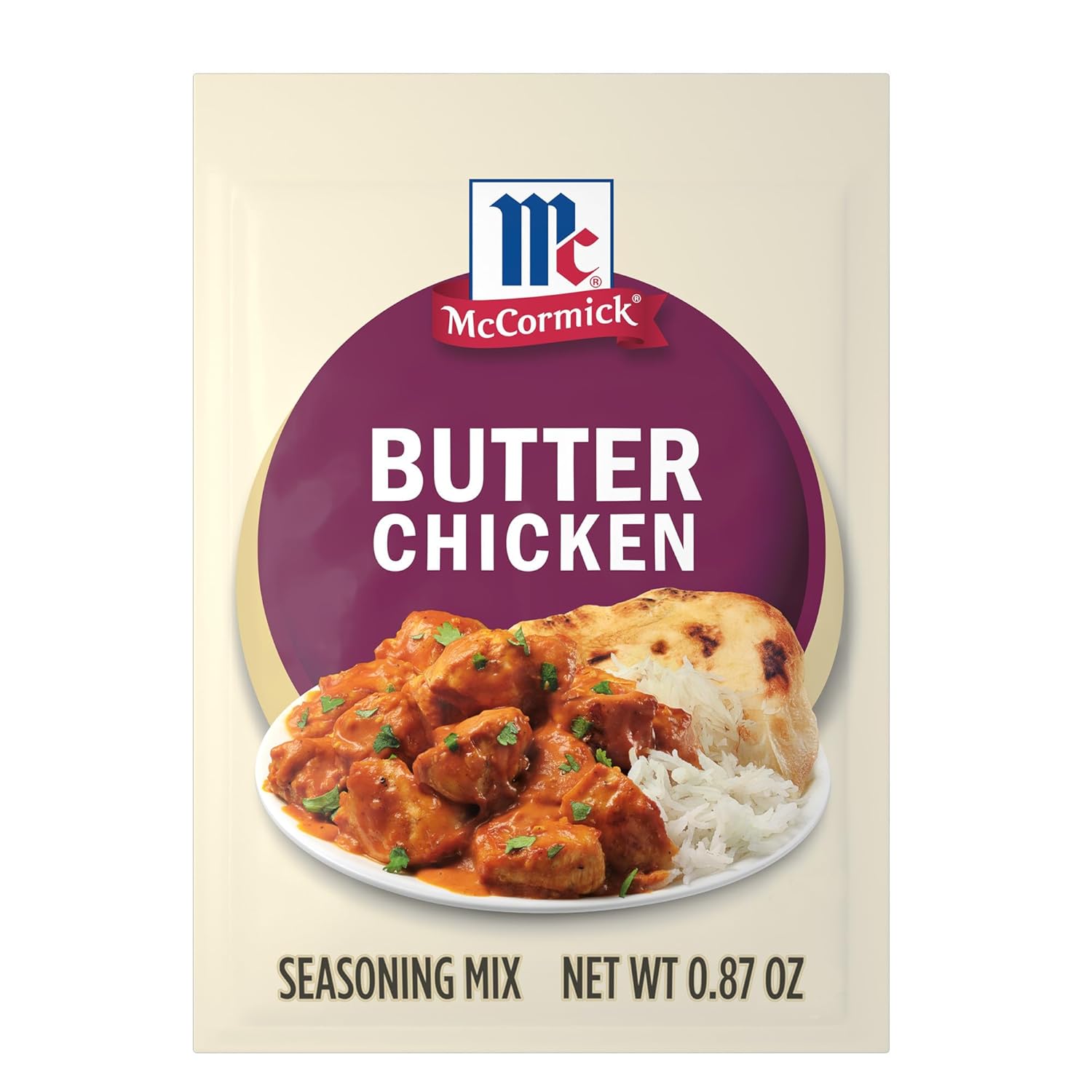 McCormick Seasoning Mix, Butter Chicken, For Aromatic Indian Butter Chicken That’s Ready in 30 Minutes, 0.87 oz (Pack of 12)