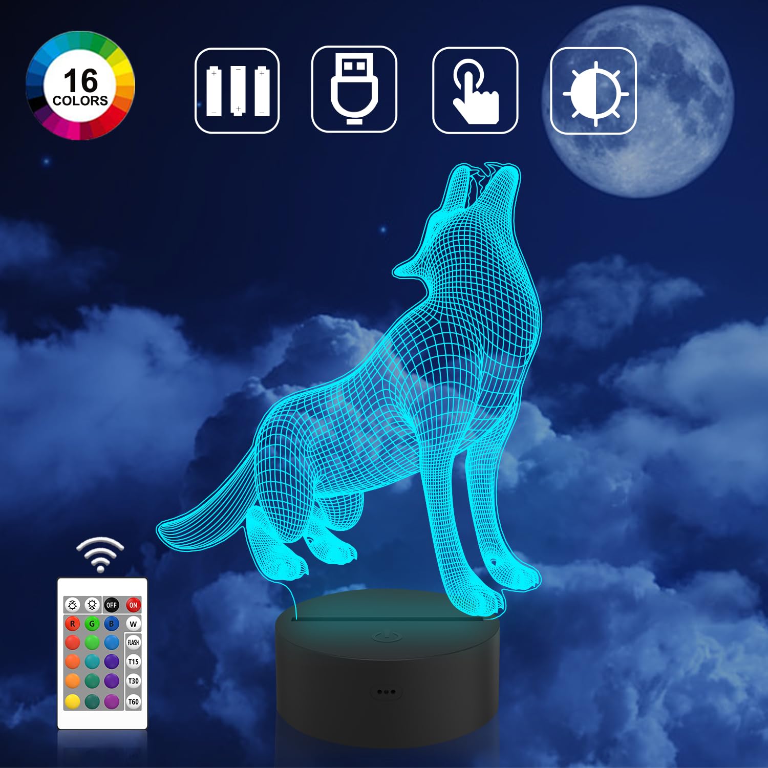 Creativo 3D Ginnastica Luce Della Notte LED Lampada 7/16 Cambiamento Di Colore Lampada G 1218176