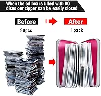 Vista 40 de Estuche para CD, capacidad para 80 unidades, para CD/DVD, cartera, de plástico duro, CD y DVD, carpetas de almacenamiento para automóvil, hogar