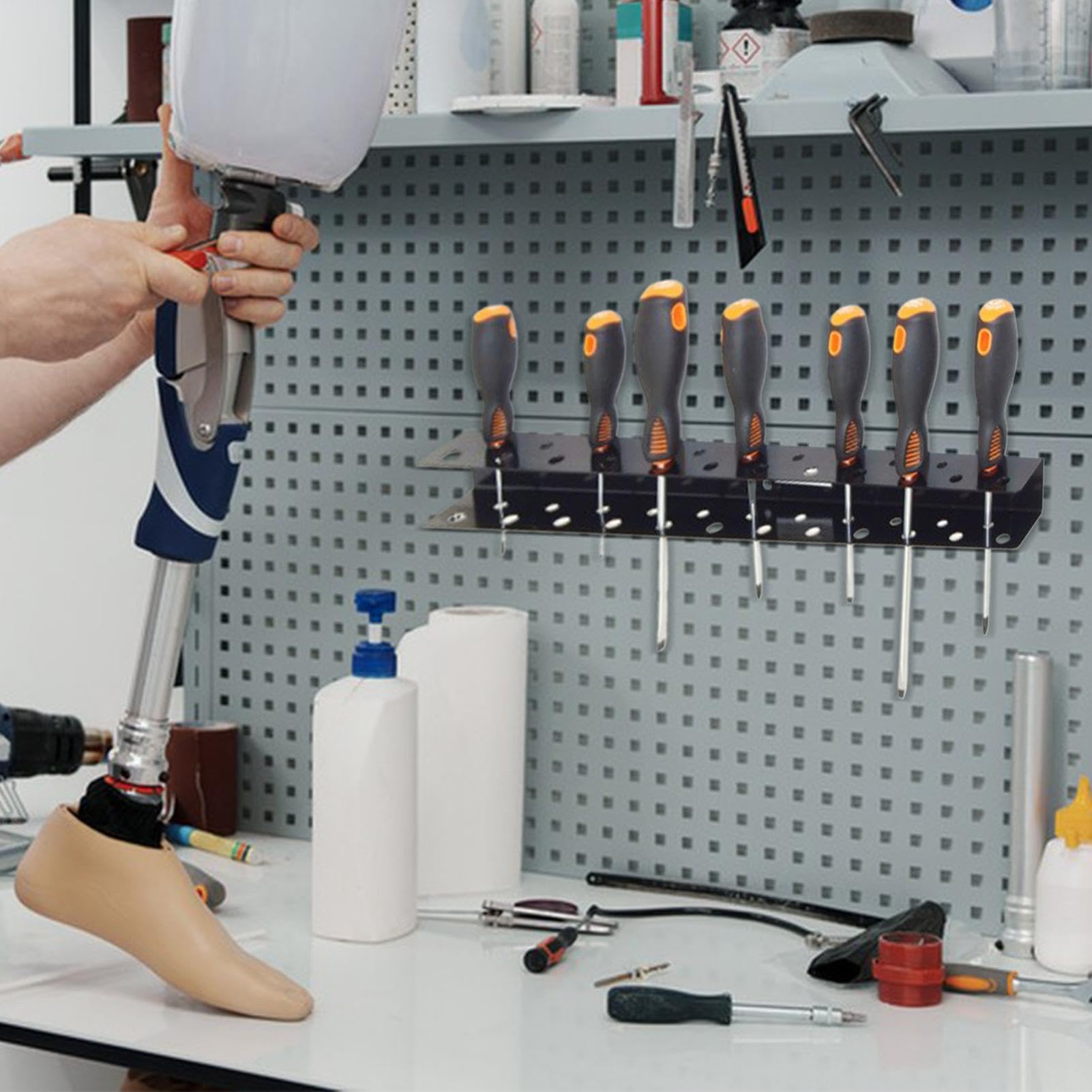 Organizer Da Parete Per Cacciaviti E Utensili - Ripiano Portautensili Per Garage - Foto 10