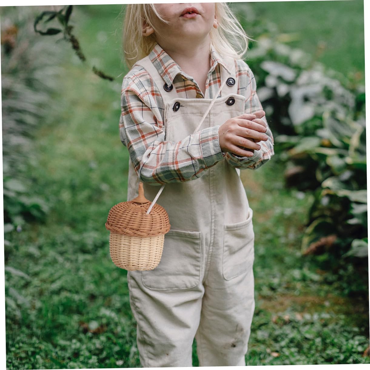 PACKOVE 8kawałki Mini Rattan Pine Cone Bag Ręcznie Wykonana Torba Woven Shoulder Bag Uroczy Koszyk Do Przechowywania Plażę i Dekorację Wnętrz