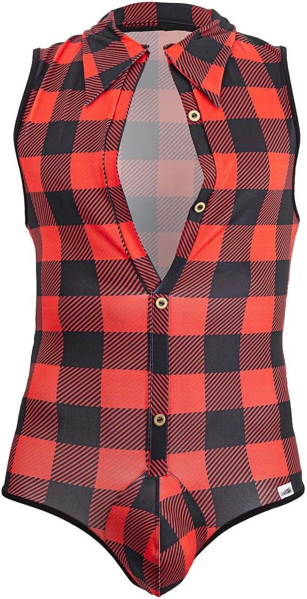 Candyman 99800 Lumberjack Bodysuit Red