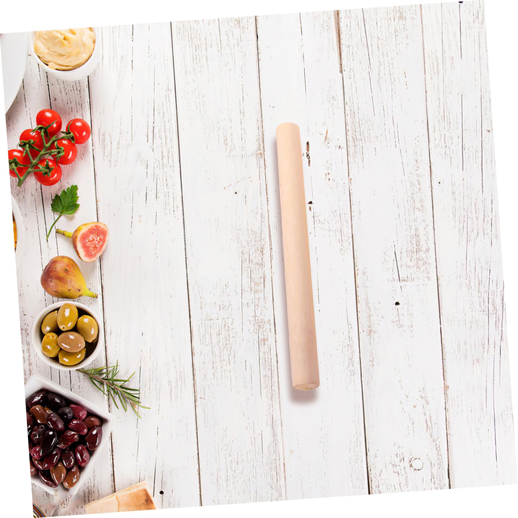 PACKOVE Rodillo de Madera para Repostería 10 Piezas Superficie Lisa sin Rebabas, Adecuado para Masa de Galletas y Panadería, Color Caqui Resistente y Práctico