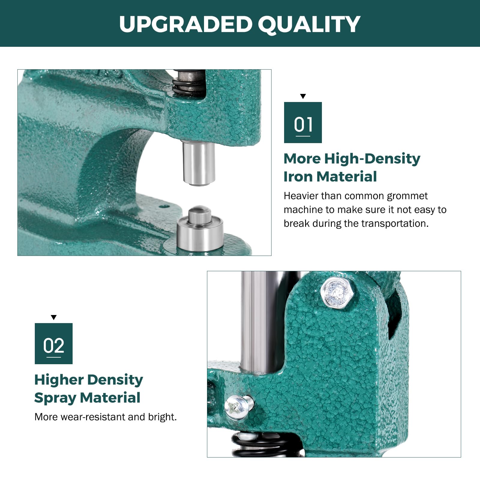 BEAMNOVA Kit de ojales para máquina de prensado manual con 3 troqueles (#0#2#4) de 1/4, 3/8, 1/2 pulgadas (6, 10, 12 mm), 1500 ojales dorados