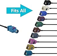 Vista 6 de Bingfu Fakra Z macho a SMA macho cable adaptador de antena de vehículo 11.8 in 12 pulgadas para coche estéreo Android unidad principal navegación