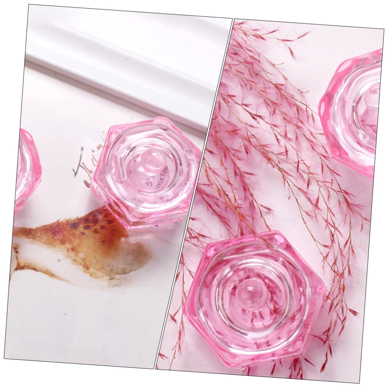 2pcs Glass Nail Art Cup with Lid Durable Crystal Nail Liquid Container for Manicure Supplies for Professionals and Home Use image 3
