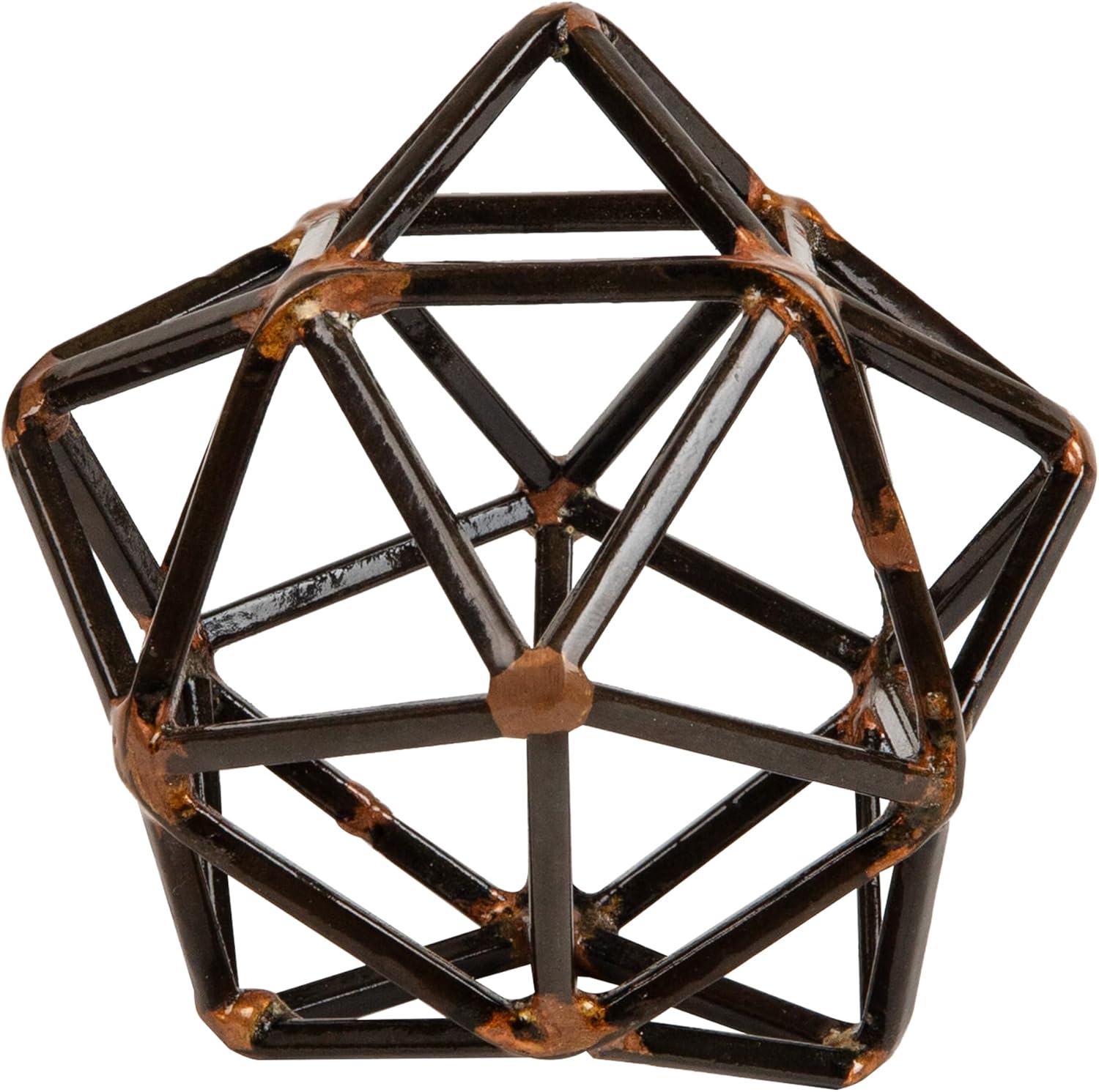 Mind Reader Black Metal Geometric Sculpture - Modern Orb Wireframe Decor for Home Office Desk Shelf Mantel