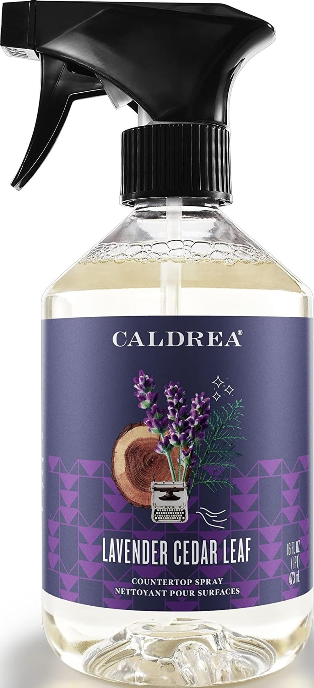Caldrea Multi-surface CounterTop Spray Cleaner, Made With Vegetable Protein Extract, Lavendar Cedar Leaf Scent, 16 Oz