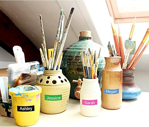 Miniatura 5 de Label KINGDOM Compatible con Brother Label Maker P Touch TZe TZ Cinta laminada de 0.472 in 0.47 pulgadas (blanco sobre negro, azul, azul turquesa,