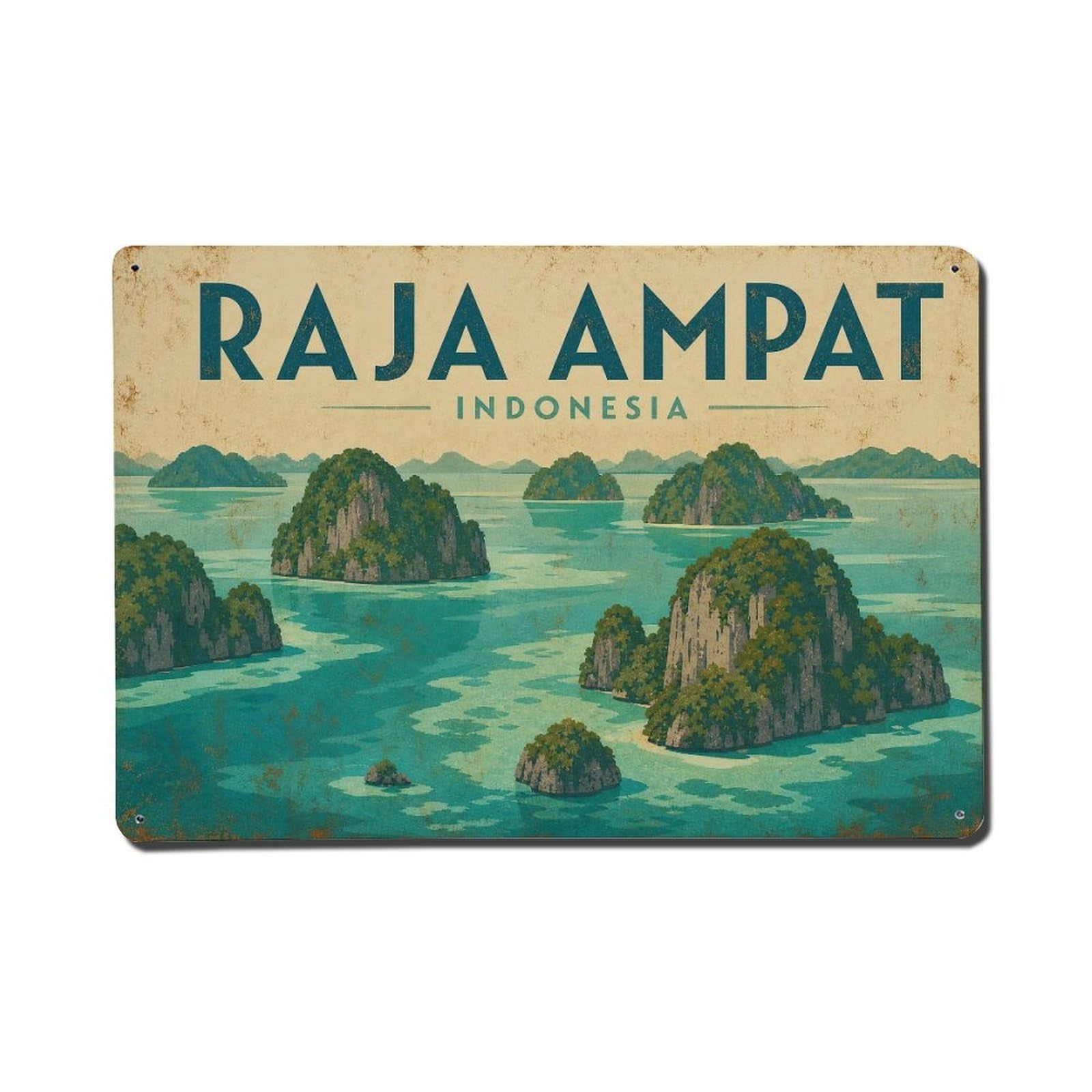 Indonesia Raja Ampat Travel Destination Classic Metal Tin Sign