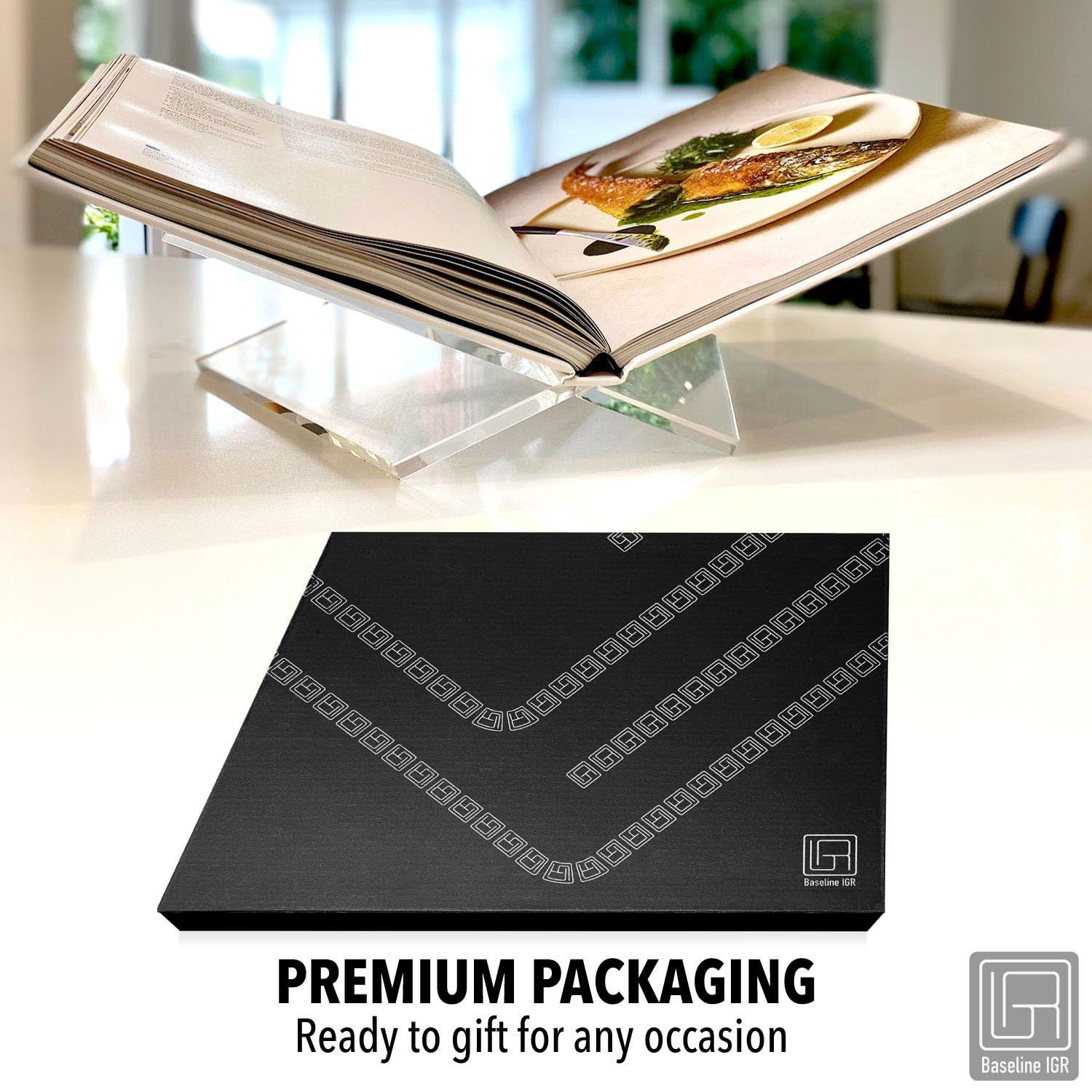 Leggio medio in acrilico trasparente, 22,1 x 16 x 9,1 cm, supporto per libri in acrilico, supporto aperto per esporre e leggere libri di cucina, libri d'arte, bibbie, riviste, casa e