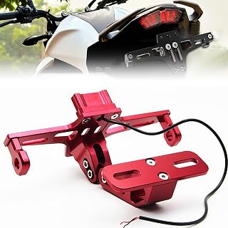 LWNFH Motorcycle License Plate Holder for Honda PCX 125 PCX 150 PCX125 PCX150, Aluminum License Plate Bracket Fender Eliminator Tail Tidy,Red