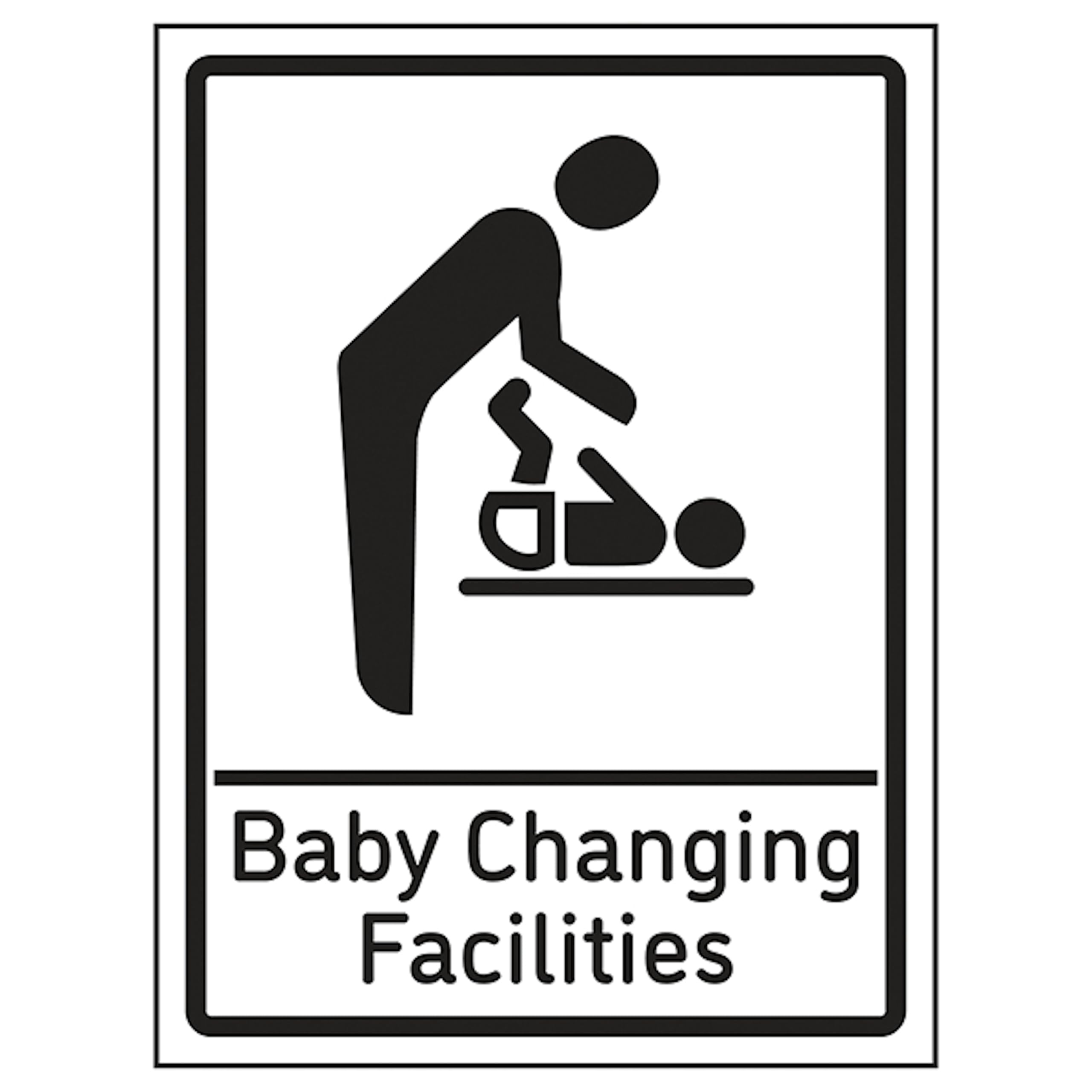 V Safety Baby Changing Facilities - Portrait 200 x 300mm - 2mm Rigid Plastic Safety Sign