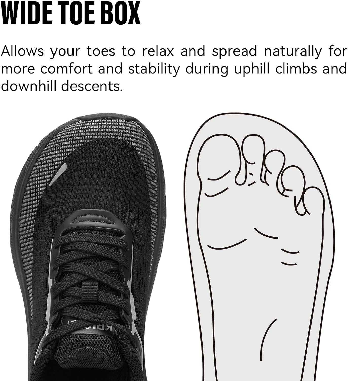 Kricely Men's Trail Running Shoes Non Slip Hiking Shoes Tennis Shoes Fashion Sneakers Workout Footwear - Image 2