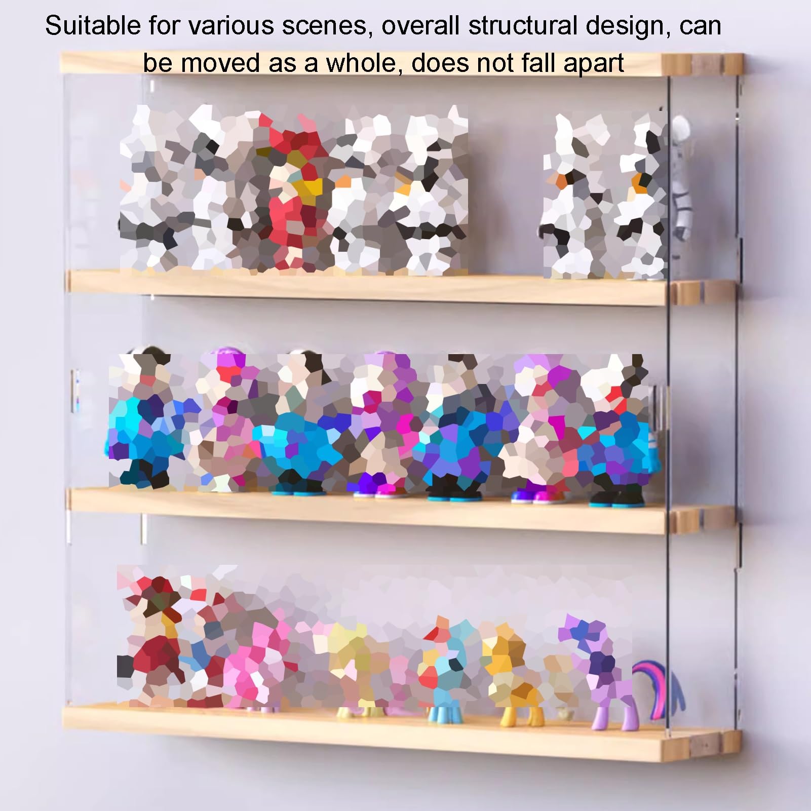 Mensola da parete da collezione con porta trasparente, ideale per modellini, giocattoli e figure, perfetta per casa, ufficio, sala giochi o camera da letto, 30 x 8 x 37,8 cm