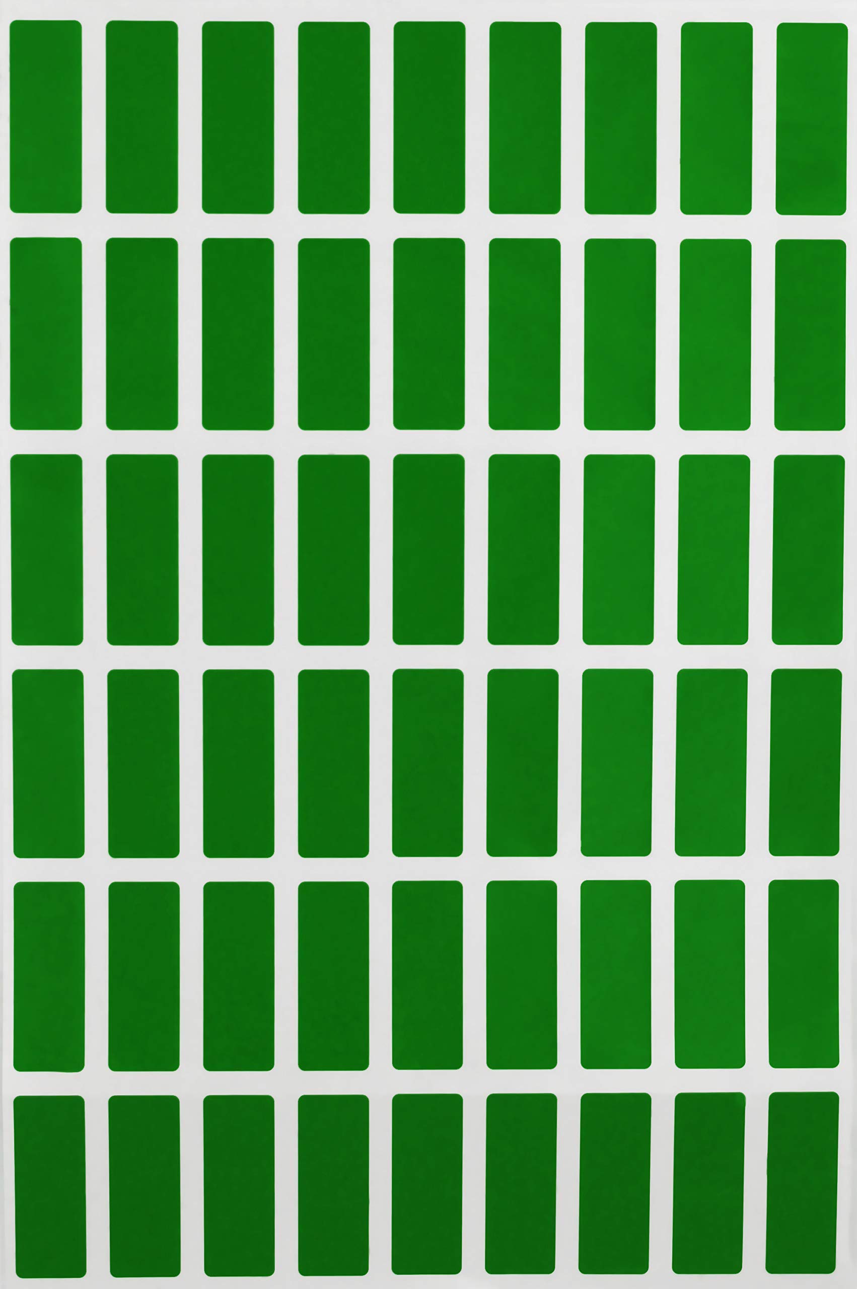 Royal Green Colored Labels Rectangle Stickers 25mmx10mm (1 inch x 3/8 inch) Green - 270 Pack