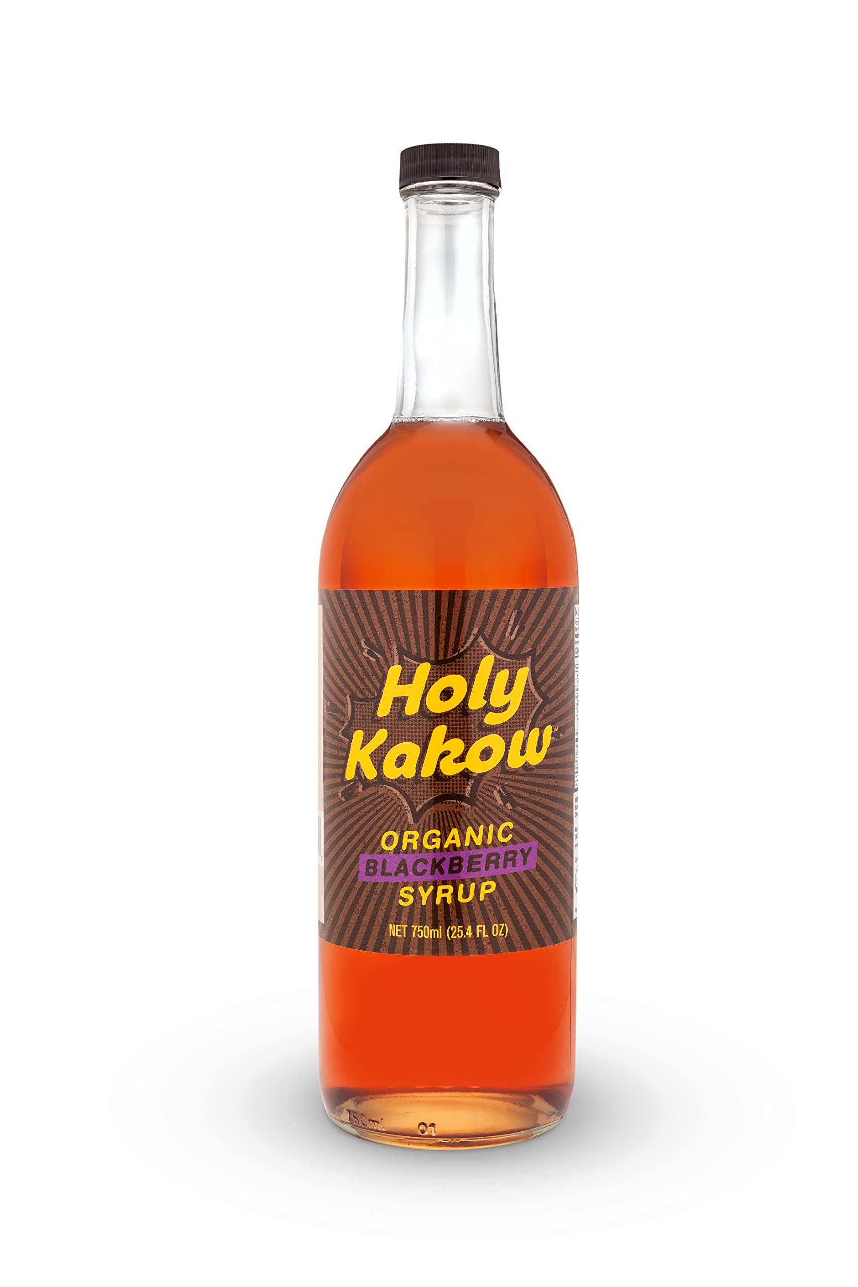 Holy Kakow Cafe Organic Blackberry Syrup - Blackberry Coffee Syrup, Organic Syrup for Coffee, Latte, Cocktail and Shake, Real Food Ingredients - 750mlUSDA Organic
