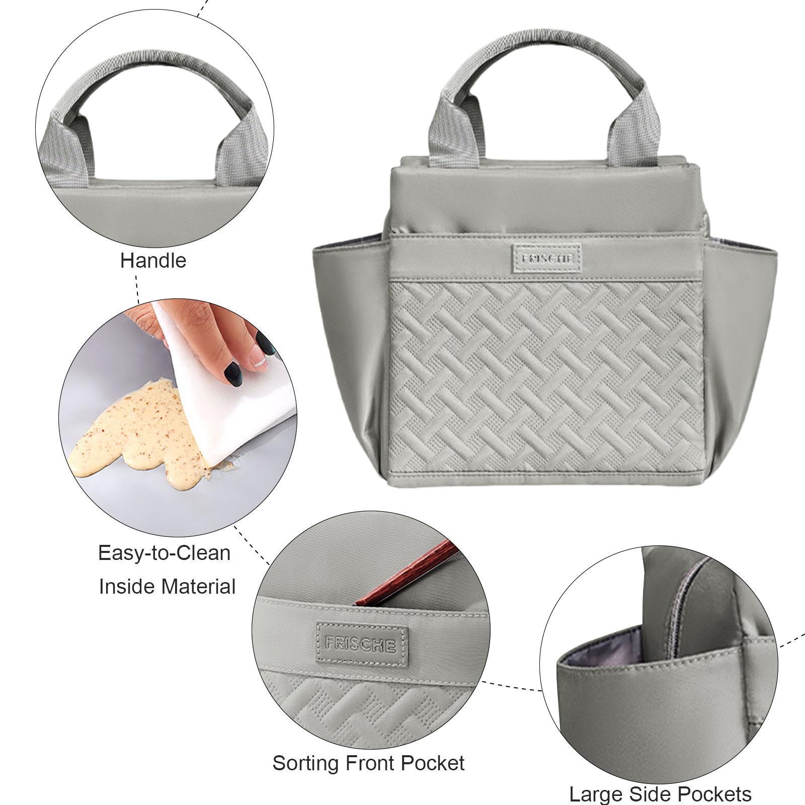FAVORTALK Lunch Bag Adults for Work Insulated Lunch Bag for Women Men Large Lunch Box Cool Tote with Handle for School Travel Camping Picnic Travel Waterproof Leakproof Lunch Organiser - Image 2