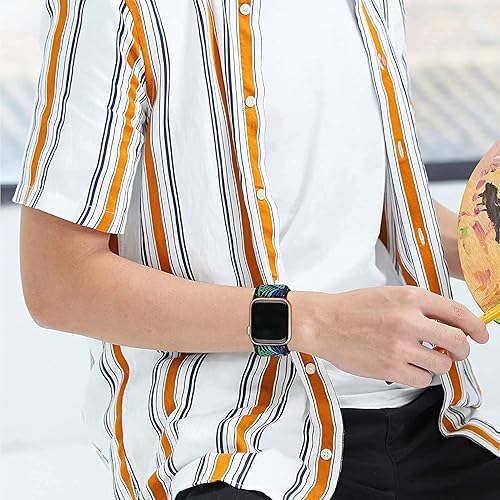 Miniatura 5 de Lamshaw Correa de reloj de 0.866 pulgadas, correa de repuesto ajustable de nailon elástico elástico compatible con reloj inteligente KACLUTEIGIIS