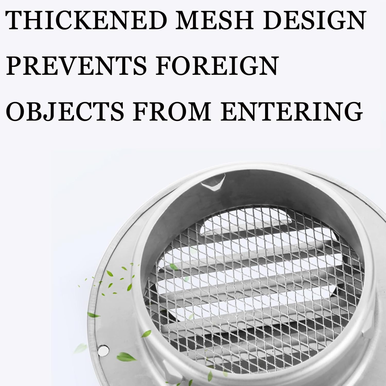 Wall Vent Cap, Soffit Vents, Round Bull Nosed External Extractor, Wall Mount Exhaust Covers Vents Outlet, 304 Stainless Steel Round Bull Nosed Grille Ventilation Cover, for Ventilation and E