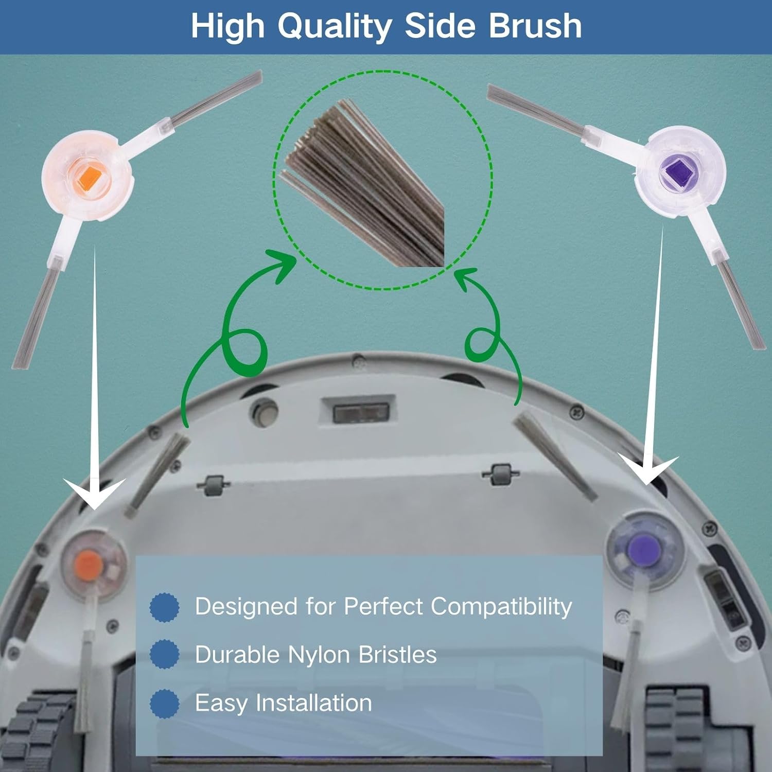 Replacement Accessories Parts Kit Compatible with Narwal Freo X Ultra - Includes 6 Dust Bags, 6 Mop Pads, 6 Filters, 8 Side Brushes, 2 Rubber Main Brushes (Freo X Ultra)