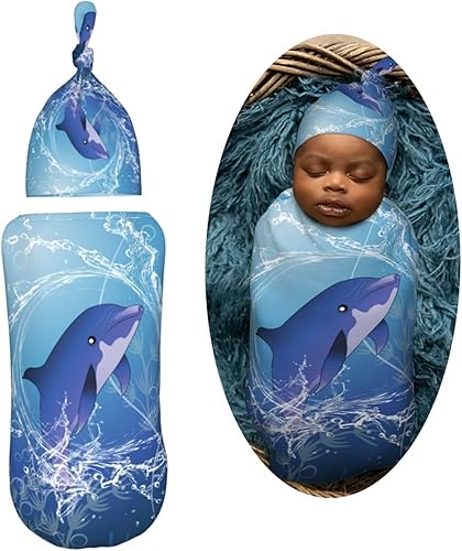 Miniatura 9 de Manta para recién nacido, diseño de mariposa, color morado, con gorro, saco de dormir suave para bebé, elástico y ajustable, para envolver al bebé