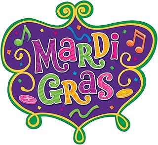 Amscan Mardi Gras Medium Cutout, 10 1/2