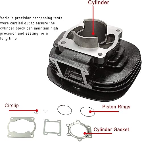 Miniatura 2 de BLACKHORSE-RACING Kit de reconstrucción de junta de pistón de carburador cilíndrico compatible con Yamaha Blaster 200 YFS200 1988-2006, reemplaza #
