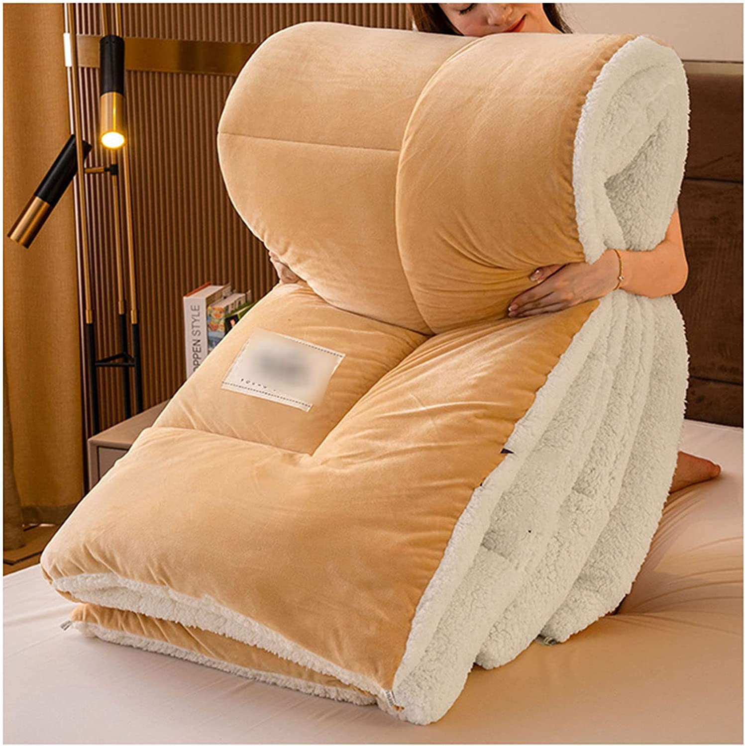 LLiuvcc Thick Warm Cashmere Blanket Bedding, Winter Quilt Thicken Lamb Cashmere Duvet for Winter Double Bed, Bedding, Double Sided Thicken Winter Quilt(A,150x200cm(3.5KG))