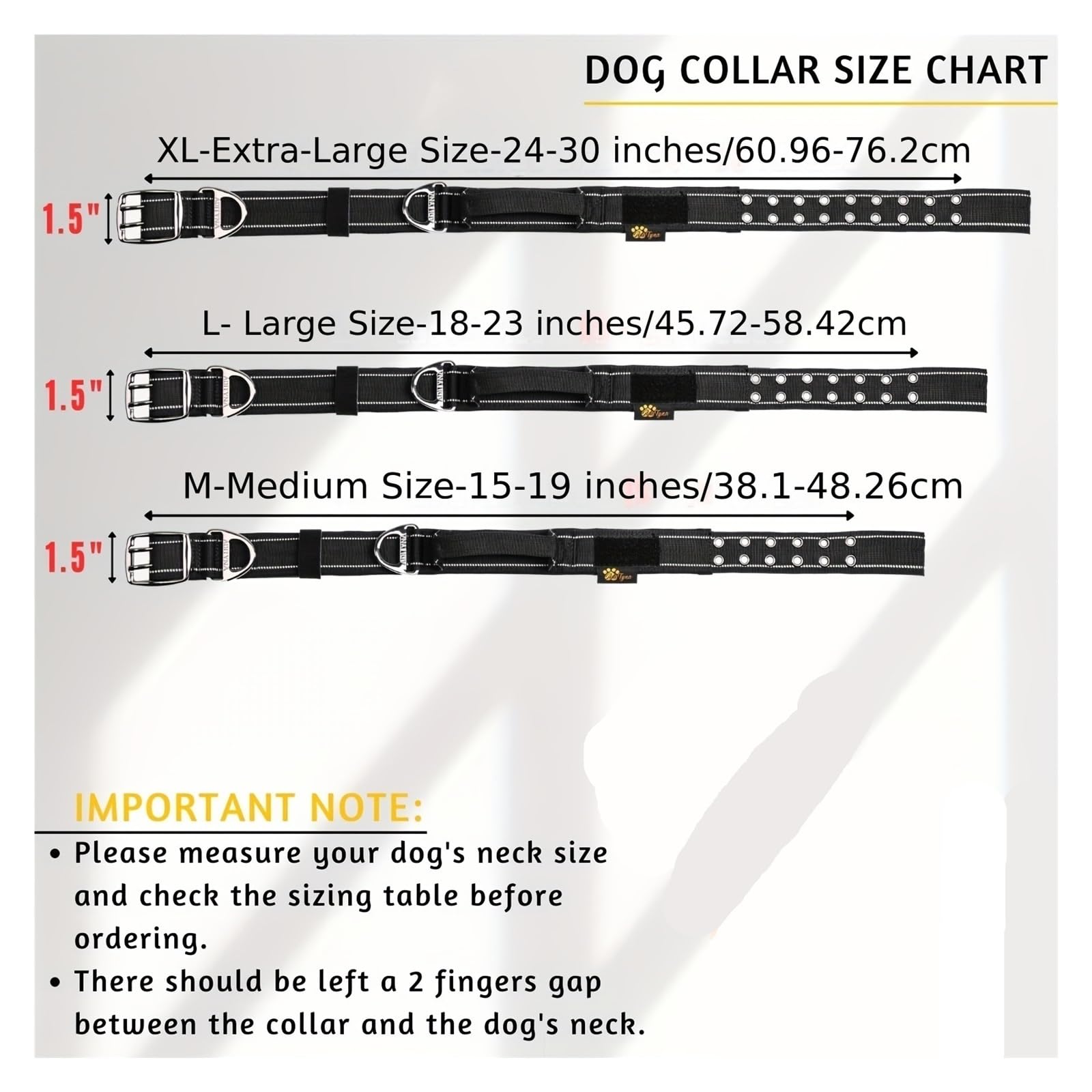 Collar Reflectante Resistente, con asa | Grueso y duradero for perros grandes, entrenamiento for caminar.(ADI-Collar--Pink,L)